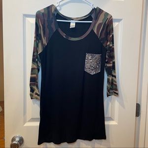 Black and Camo Tee